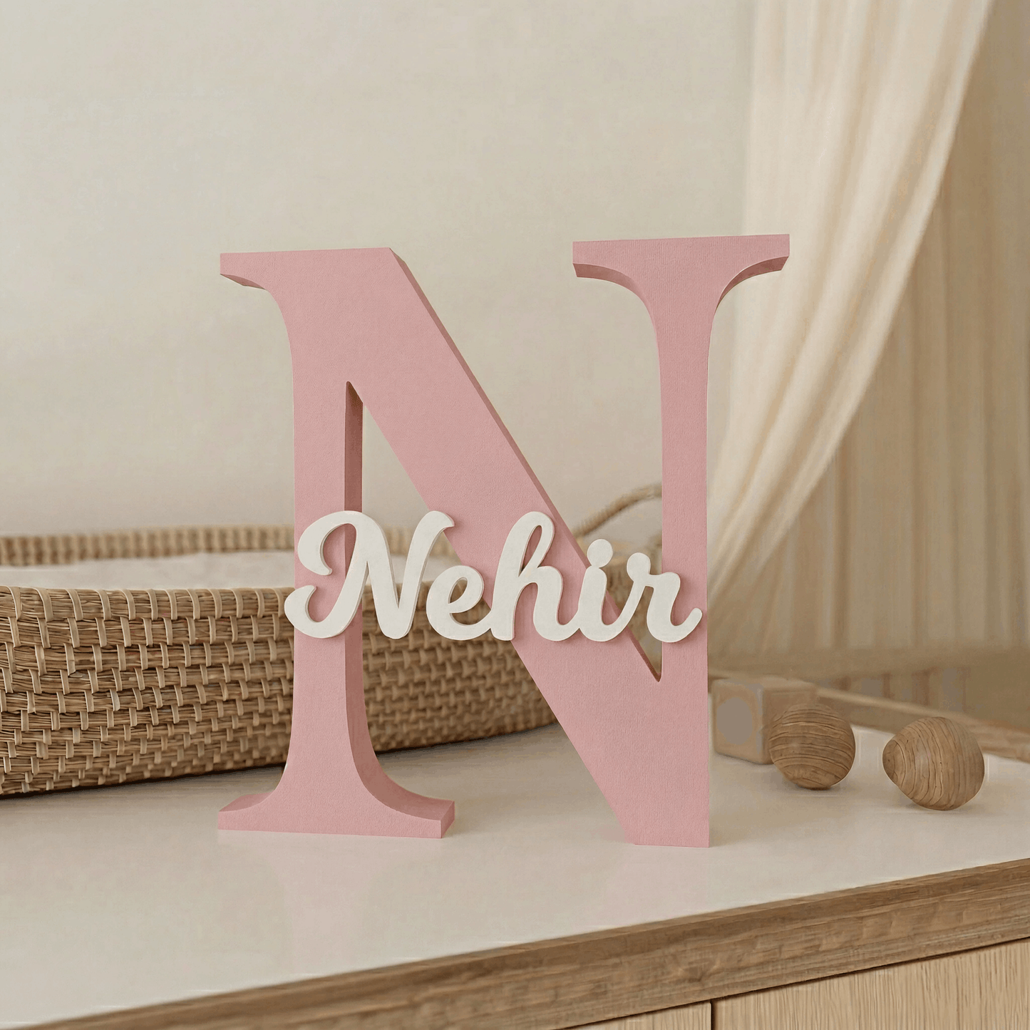 3D Baskı İsimli Dekoratif Harf